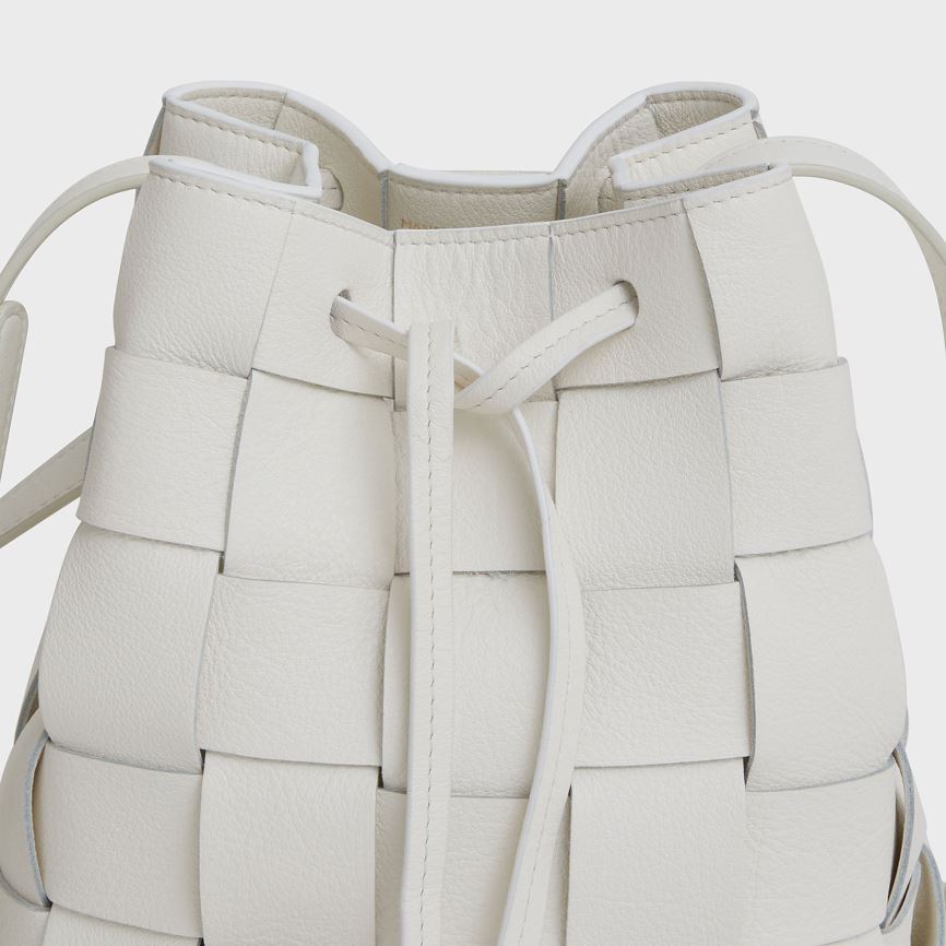 Women's Mansur Gavriel Upcycled Woven Mini Bucket Bags White | AU 8214VZ